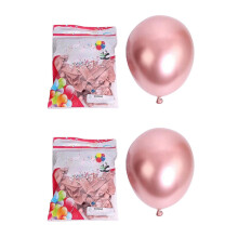 100 Stück 10 Zoll Metallisch Latex Luftballons Dickes Chrom Hoch Glanz Metall Perl Ballon Globos für Party Dekor - Rosegold