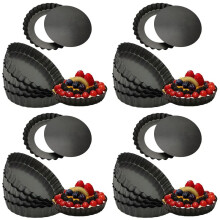 24 Pack 5 Inch Tart Pans with Removable Bottom Round Nonstick Quiche Pan, Heavy Duty Fluted Side Pie Tart Molds