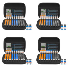 4X 3ML Peptide Case - 63-Slot Peptide Organizer with Mesh Pocket, Fits 3ml Bottles, Peptide Storage Case for Fridge