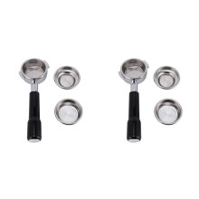 2X 58MM BottenlöSt Rostfritt StåL Professionell Espressokaffeportafilter med Filterkorg för Enkla och Dubbla Koppar