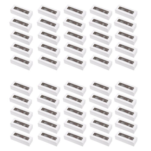 50 Pieces Macaron Boxes with Clear Display Window Macarons Container or Packaging Box Kit for Chocolate Desserts Cake A