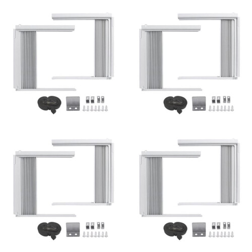 4X Window Air Conditioner Side Panels with Frame, Adjustable Insulation AC Side Panel,Frame Included