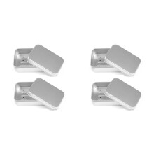 4 Aluminium Soap Dishes with Draining Rack,Moisture-Resistant, Rustproof Metal Soap Dishes for Home or Travel