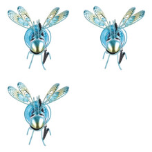 3X Solar Iron Insect Statue with LED Fairy Light Outdoor Hanging Tree Ornament for Fence Yard Courtyard Garden Decor C