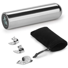 Muspor Guitar Slide Tone Bar Set with Stainless Steel Bar, 3 Metal Finger Picks & Bag