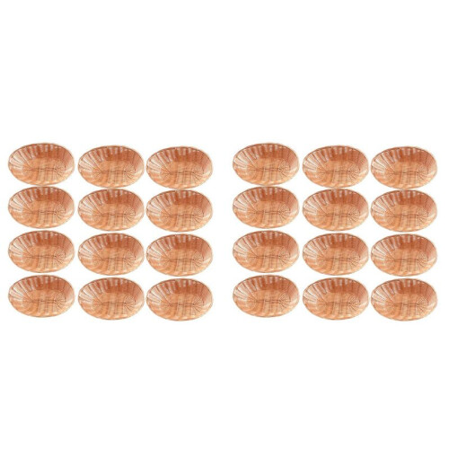 24 Pack Plastic Oval Basket, Empty Bread Basket Food Storage Basket Bulk,Plastic Wicker Baskets Bin for Kitchen Serving