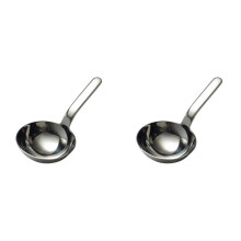 2X Edelstahl, Verdickte, Tiefe Suppenkelle, Kurzer Griff, Großer, Runder Löffel, Suppenkelle zum Trinken, Nudellöffel zum Essen