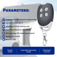 3-Pack 433.92 MHz Garage Door Openers - Garage Door Remotes for Ditec GOL4,BIXLG4,BIXLP2,BIXLS2 - 4 Channels