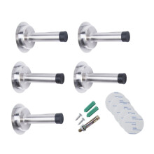Door Stop Upto 5 PCS Wall Mounted Satin Stainless Steel Rubber Stops