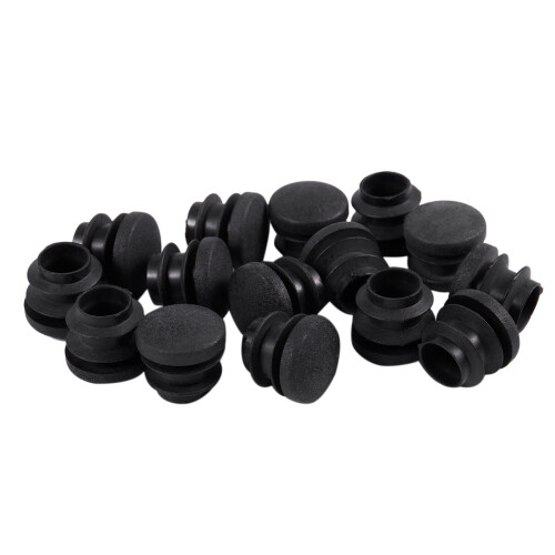 75Pcs Black Plastic Blanking End Cap Round Tube Insert Pipe Bung 16mm 1