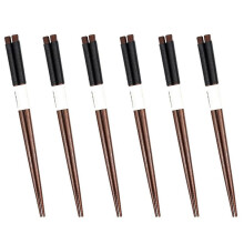 6 Pairs Japanese Natural Wood Chopsticks Value Pack Cooking Tableware Theaceae Black