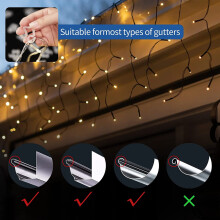 Christmas Light Clips Outdoor, 100 Pack Holiday Light Clips, for Outside String Lights Hanging Roof Icicle Lights