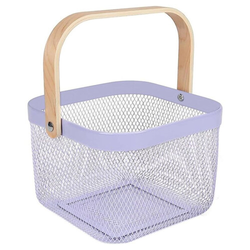 Metal Mesh Basket, Multi-Functional Hanging Kitchen Baskets Fruit Basket with Handle for Kitchen Bathroom Picnic