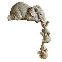 Elephant Resin Ornaments 3-Piece Decor, 1 Elephant Mothers and 2 Babies Hanging the of Handicraft Statues