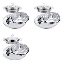 3X Silver Communion Set with Lid, Stainless Steel Bread Tray Plates for Churches, Holy Communion Tray with Cover, Church