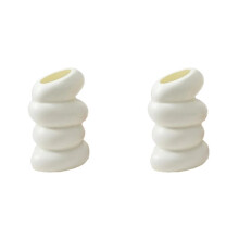 2X Plastic Spiral White Vase Hydroponic Pot Vase Decoration Home Desk Decorative Vases for Flowers Decoration White