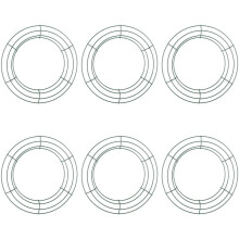 6 Pieces Dark Green Wire Wreath Rings Wire Wreath Frame for Christmas New Year Valentines Decoration (10 Inch)