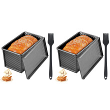 2X Broodbakvorm met Deksel, Toastbroodbakvorm met Deksel, Toastbroodvorm met Oliekwast, Broodvormen