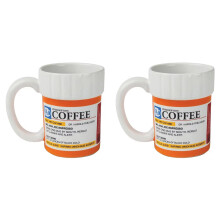 2X Ceramic Coffee Cup, Medicine Bottle Modeling Mug,Prescription Coffee Mug,Ceramic Pill Bottle Cup,Unique Novelty Shape