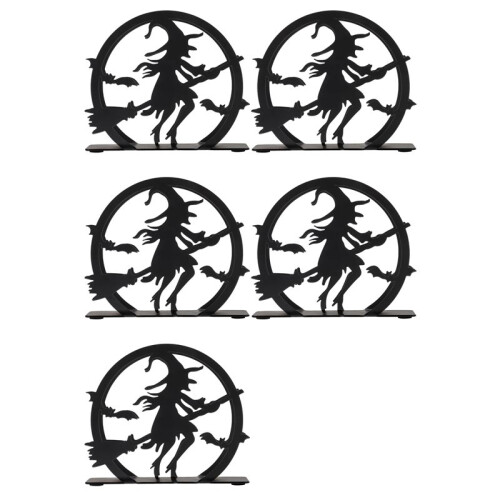 5X Halloween Napkin Storage Rack, Witch Desktop Napkin Storage Box Dining Table