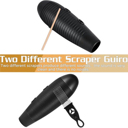 Guiro Instrumento de Percussão Latina em Formato de Peixe (3,9 X 13 Polegadas) com 2 Raspadores para Treinamento Musical 2