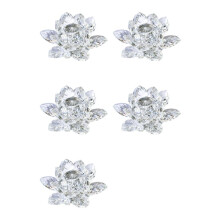 5X en Lotusblomma i Kristall Alla Hjärtans Bröllopsdekor Glas Hantverkskollektion Pappersbordsdekorationer Souvenirpresent