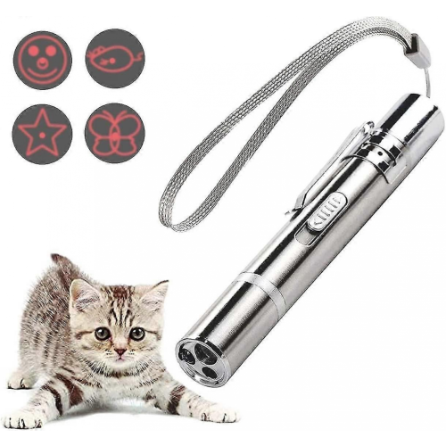 Interactive Cat Toys, Usb Rechargeable For Your Pets Led Pocket Light, Multipattern Funny Pet Control Light, Multifunctional Cat Training Tool