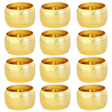 12PCS Gold Napkin Ring Buckles for Wedding Birthday Party Dinnig Table Decoration Christmas Thanksgiving Napkin Holder