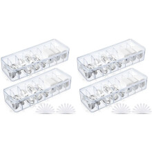 4Pcs Cable Storage Box with Wire Ties, Clear Cord Storage Box with Lid, Organizer for Home Office Desk Organizers