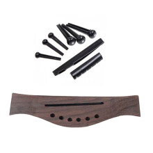 6 String Guitar Bridge Saddle Nut Pins Replacement Parts Set for Acoustic Folk Guitar
