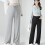 Comfortable Maternity Leggings High Waist Drawstring-Gray L 9