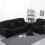 2/3 Seater Sofa Slipcover Stretch Protector Soft Couch Cover Washable Easy Fit black 9