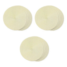 Ronde Gevlochten Placemats Set van 18 Placemats voor Eettafels Geweven Wasbare Antislip Placemats 15 Inch (Beige)