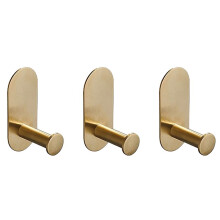 3X Väggmonterad Handduksstång Borstad Guld Rostfritt Stål Rund Toalettpappershållare Krok Hårdvara Tillbehör, 10 cm