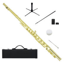SLADE 16 Closed Holes Flute C Key Flute Concert Performance Flute Professional Woodwind Instruments Gold Silver