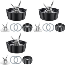 3X Vervangende Onderdelen voor Osterizer-Blender, 4-Punts Fusion-Bladen met 6-Delige Rubberen Afdichtingspakking 4961