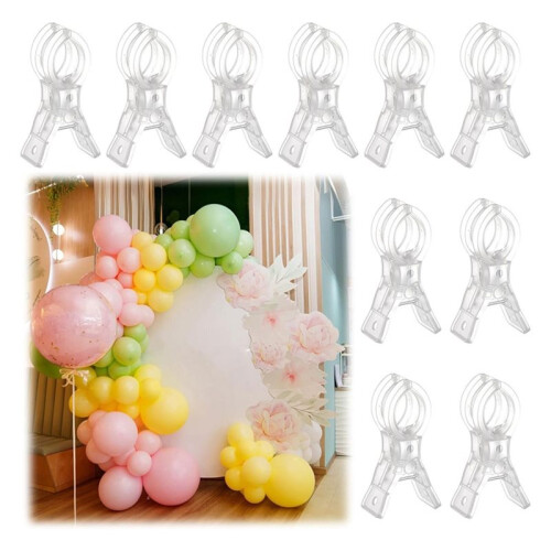 Pacote com 50 Presilhas Grandes para Arco de Balões, em Plástico Transparente, com Mola, 8,9 cm (3,5 Polegadas), Resistentes e Ideais para Arco de 1
