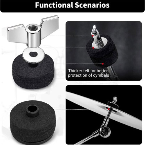 21PCS Cymbal Replacement Accessories with Hi-Hat Clutch,Drum Cymbal  Pads Include Wing Nuts Replacement for Drum Set 1