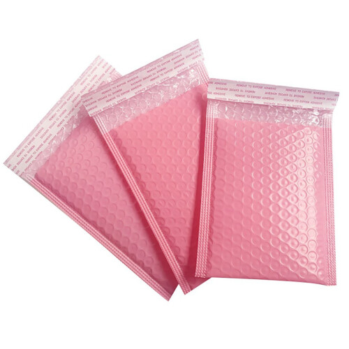 100 PCS Sacos de Envelope de Espuma Envelopes com Selo Automático Envelopes Acolchoados com Bolha Saco de Envio de Pacotes Saco Rosa