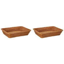 2X Cesta de Almacenamiento de Mimbre de 16 Pulgadas, Cesta de Pan Tienda Cesta de Exhibición de Supermercado Cesta Tejida para Comida Fruta