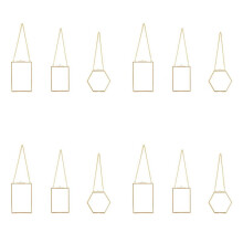 12 Packs Geperst Bloemen Glas Frames-Gouden Opknoping Glas Fotolijsten met Ketting Drijvende DIY Kunstwerk Display Frames