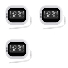 3X LED Display Vibration Alarm Clock Rechargeable White Noise Natural Sound Multifunctional Clock Student Strong