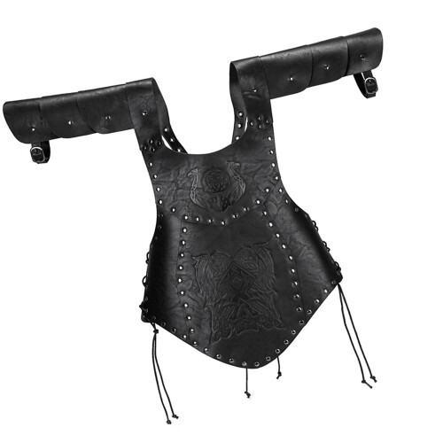 Accessoire de jeu de rôle gilet en simili cuir-Noir 07