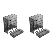 2X Organizador de Mesa de Malha, Porta-Canetas Multifuncional, Organizador de Papelaria de Mesa, Suporte de Armazenamento para Escola, Casa,