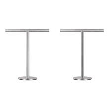 2X Brushed Finish Standing Towel Rack, Heavy Duty Base, Stainless Steel T-Shaped Hand Towel Stand for Bathroom, Kitchen.