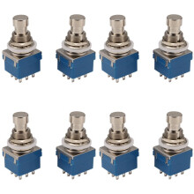 8Pcs Guitar Effect Switches 9-Pin 3Pdt Guitar Effects Pedal Box Stomp Foot Metal  True Bypass
