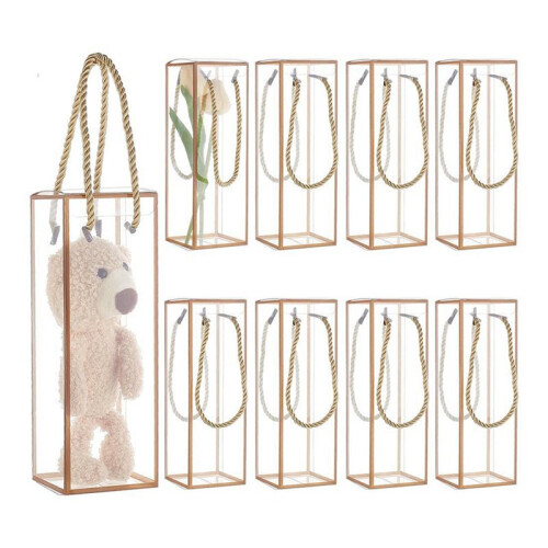 Pacote com 24 Caixas de Presente de Plástico Transparente, Caixa de Lembrancinhas de Plástico Transparente, Caixa de Doces Retangular com Bordas 2