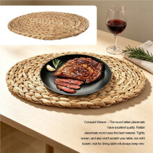 Tovagliette All'Americana Tessute Ovali, Tovagliette All'Americana in Giacinto D'Acqua Naturale, Tovagliette All'Americana in Rattan Intrecciato di