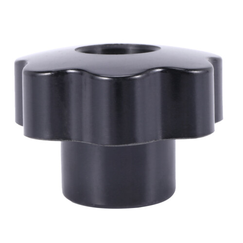 4X M10 10mm Dia Thread Black Plastic Star  Clamping Knob Grip 1