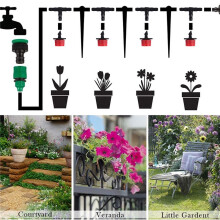 200 Adjustable Irrigation Drippers with Drip Irrigation Kit for Garden Watering Fitting